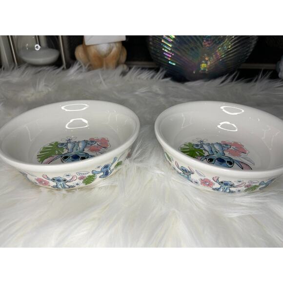 Disney Lilo & Stitch Hibiscus Flower Small X2 Bowls Zrike Brand - Picture 5 of 6